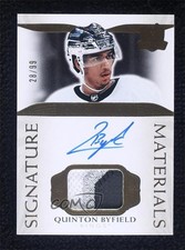2021-22 Upper Deck The Cup Signature Materials 28/99 Quinton Byfield Auto 14hk