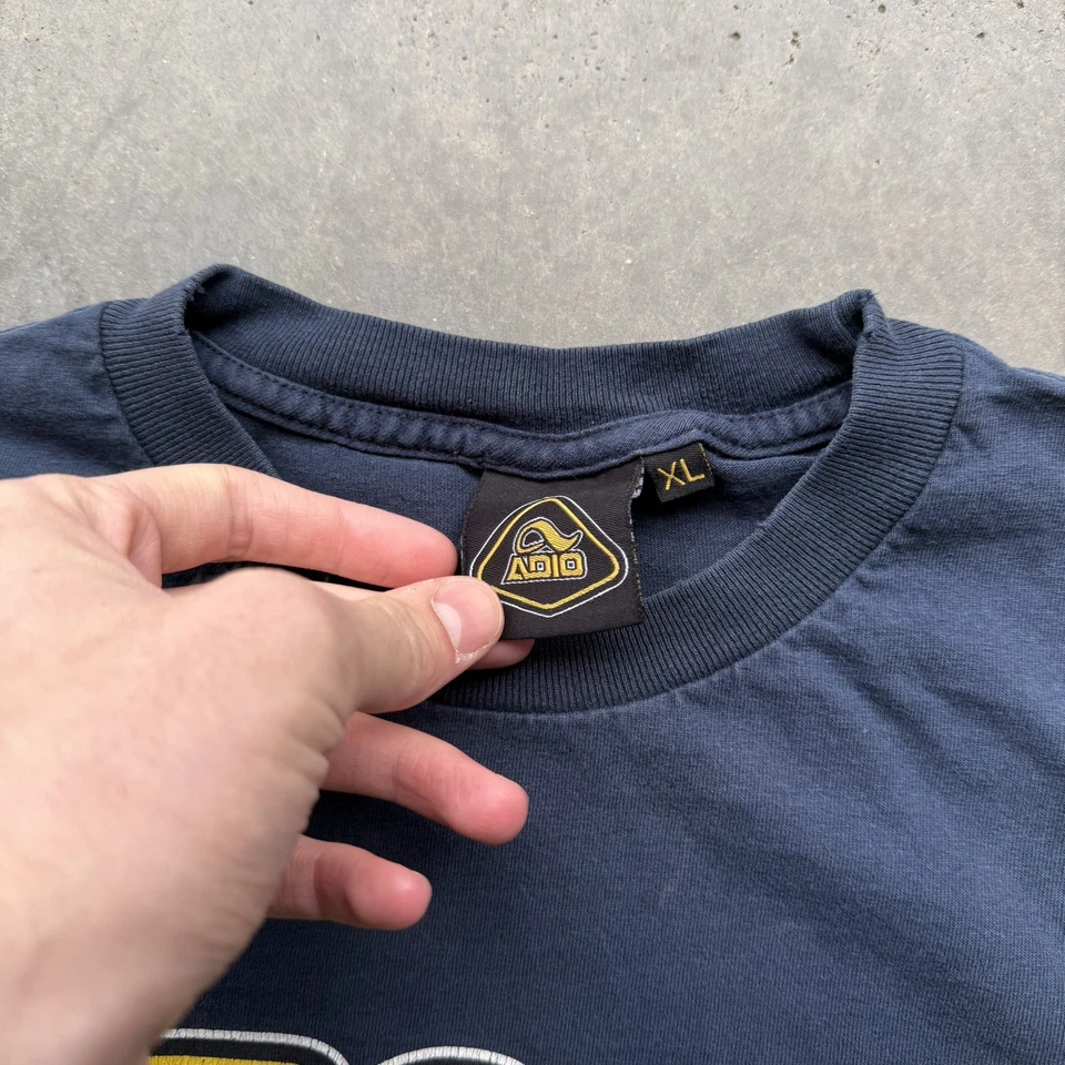 Rare Vintage ADIO Skate Tee BAM MARGERA Heartagram Logo Blue Cotton Shirt XL - Image 3 of 4