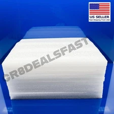 1/2” Polyethylene Foam Sheets 12” x 12” Packing Shipping Cushioning  (Lot of 10)