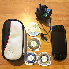 Sony PSP-3001 PSP-3000 Black Handheld Console Bundle w/ Charger Case UMD Games