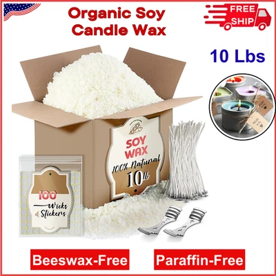 ETIENNE ALAIR Organic Natural Soy Candle Wax Bulk For Candle Making, 10 lbs Soy Wax Flakes Kit