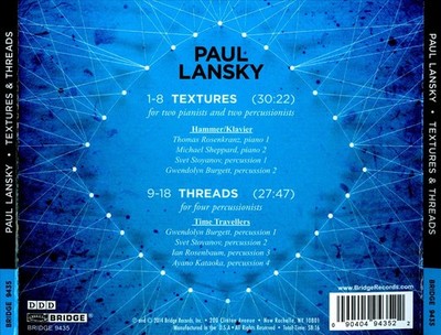 PAUL LANSKY: TEXTURES & THREADS NEW CD