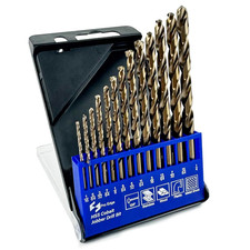 13Pcs Cobalt Drill Bits Set, M35 High Speed Steel 135 Degree Tip Twist Jobber Dr