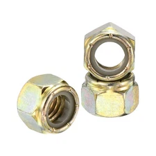 5Pcs Nylon Lock Hex Nuts - [7/16" x 14], Carbon Steel Locknut, Yellow