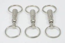 3pc. Detachable Pull Apart Key Rings Quick Release Split Key Chains Brass Body