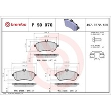 Bremsbelagsatz Scheibenbremse Brembo P50070 Prime Line für Mercedes Benz