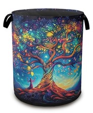 Cosmic Tree Laundry Hamper,Collapsible Laundry Baskets,Tree of Life Dirty Clo...