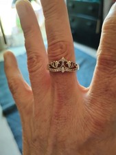 Unisex Sterling Silver Crown Tiara Ring Size 9.5