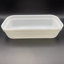 Vintage Fire King Oven Ware, Milk Glass Loaf/Bread Pan 8"x4"