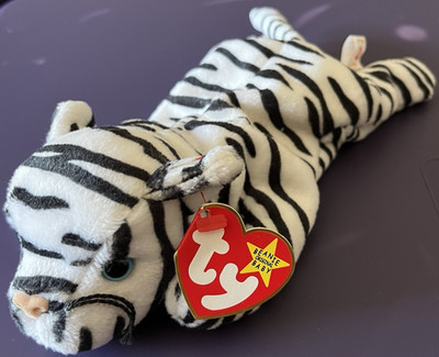 Ty Beanie Babies Blizzard White Tiger Plush Beanbag 1996 Vintage