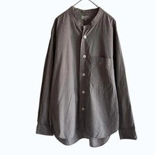 MARGARET HOWELL MHL. Cotton Poplin Band Collar Shirt Size M Japanese Minimal