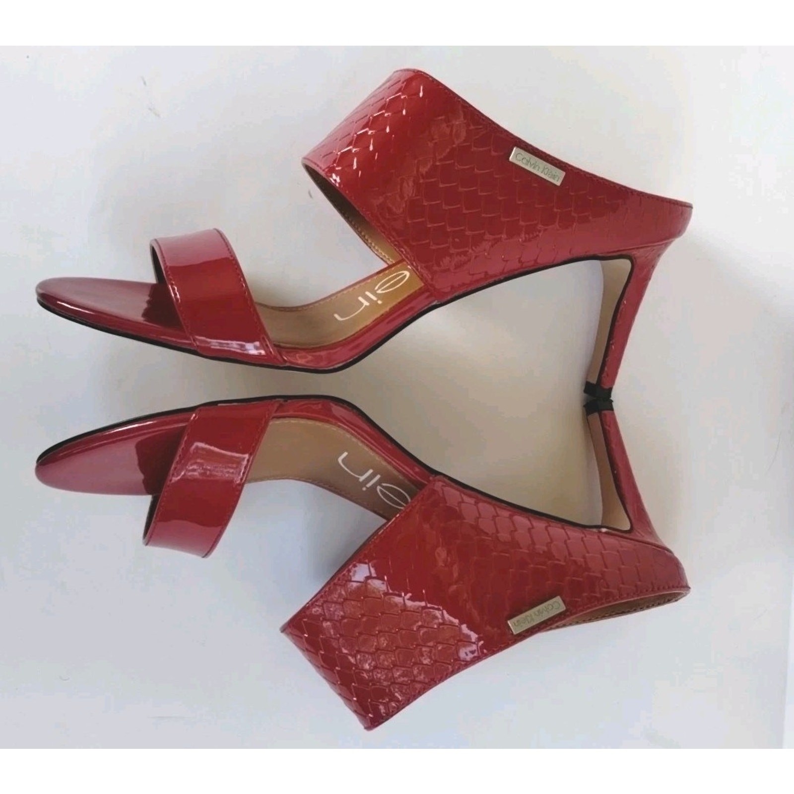 Calvin Klein CECILY Python Cherry Red Patent Leat… - image 5