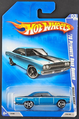 2009 Hot Wheels Muscle Mania #3/10 '70 Plymouth Road Runner Blue VHTF