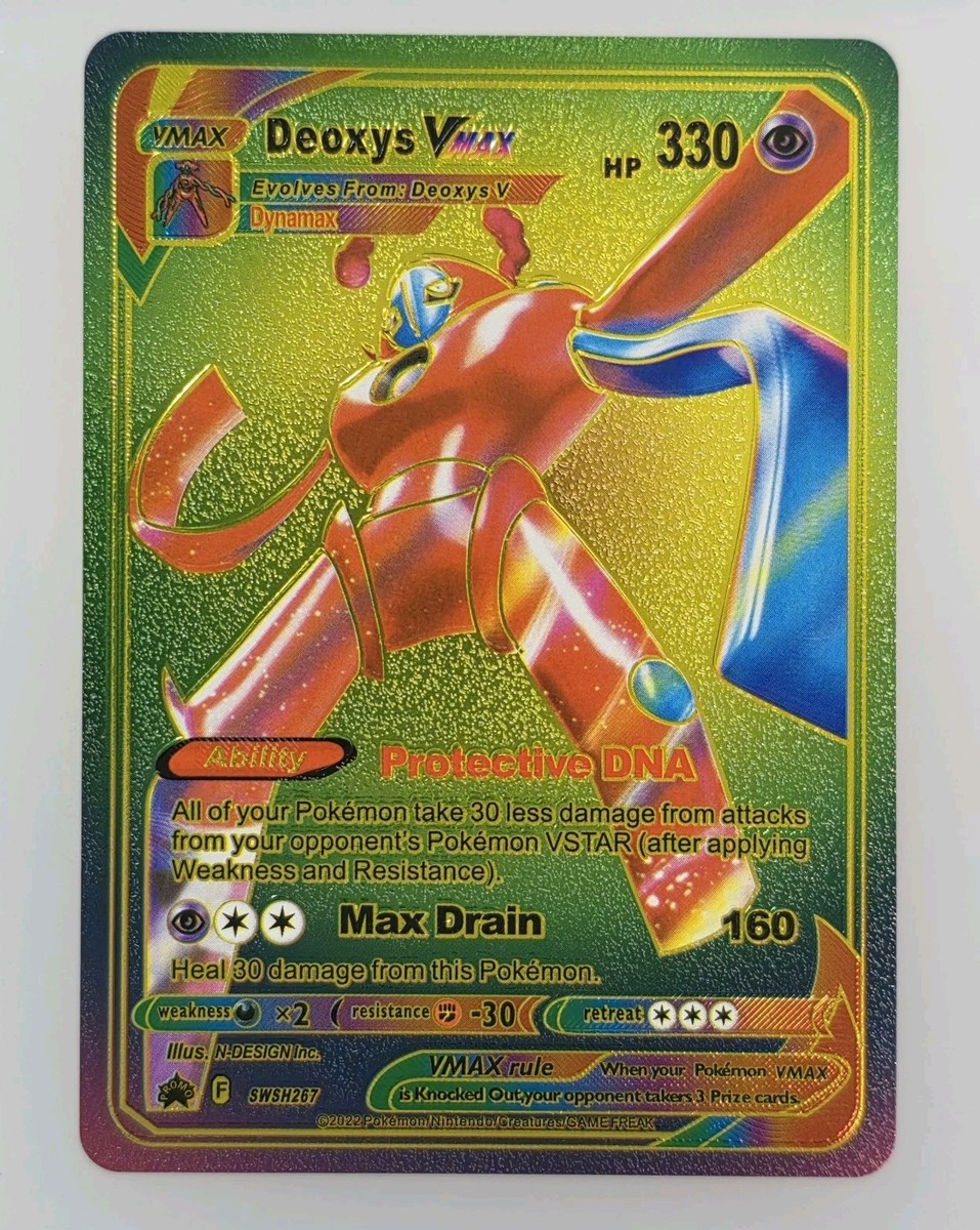 Pokémon Deoxys VMAX 330hp Dynamax Rainbow Foil Fan Art Collector