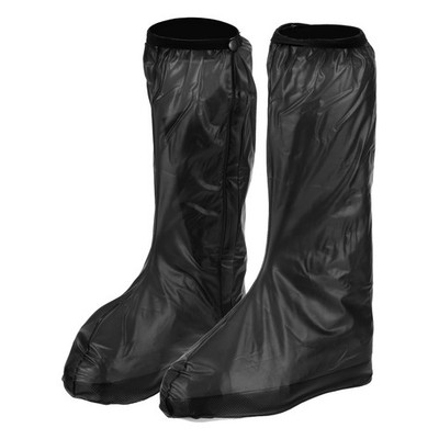 Waterproof Shoes Cover M PVC Overshoes Rain Galoshes with Zipper Black