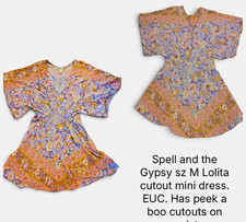 Spell & The Gypsy Lolita Floral Cutout mini dress sz medium 