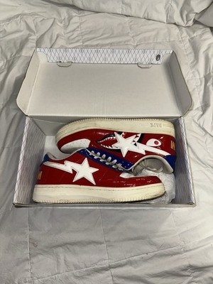 A BATHING APE BAPE STA LOW M2 20TH ANNIVERSARY PATENT RED SIZE 11
