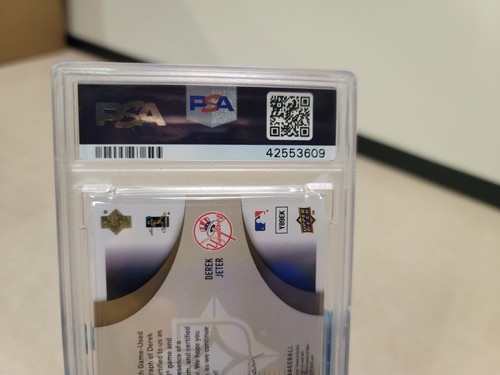 POP 1 PSA 10 DEREK JETER 2008 UD ULTIMATE /25 AUTO GOLD GAME USED ROAD JERSEY - Picture 5 of 6