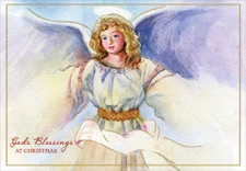 Angel Gods Blessings Religious Designer Greetings Christmas Card