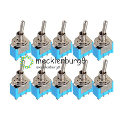 INTERRUPTOR DE PALANCA MINI MTS-102 SPDT 125V 6A 250V 3A ON-ON 3 PINES - Plett