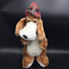 Might Star Detective Puppy Dog Plush Plaid Hat Cape Brown White Korea 14"