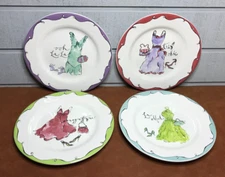 Set of (4) ROSANNA Dessert Salad Plates ~ La Mode/ooh La La/Magnifique/tres chic