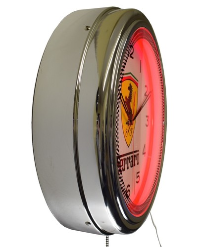 16" Ferrari The Racing Horse Neon Advertising Clock Man Cave Garage Decor (Red) - Bild 3 von 6