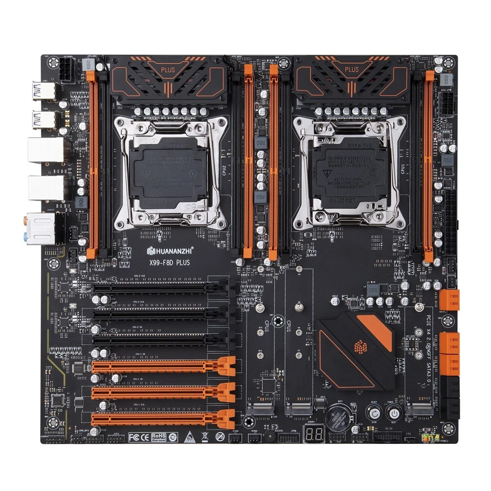 X99 F8D PLUS Dual CPU Mainboard E-ATX Support E5-2699 v4 CPU. - Bild 2 von 4