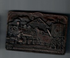1983 Brass Belt Buckle Mid-Continent Railway Museum 325 R-1 Steam Locomotive