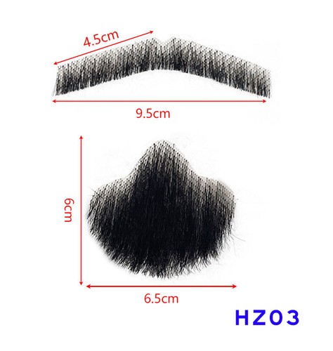 black and Brown Men's Fake Beard 100% Human Hair Face Beard Makeup film props - 第 5/29 張圖片