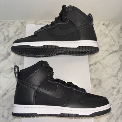 Size 9 - Nike Dunk High Black White W for sale online | eBay