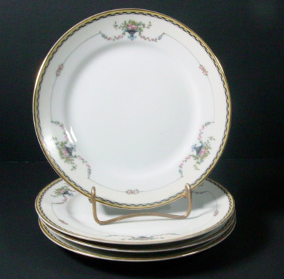 Noritake Morimura Rosemary lot of 4 salad plates floral urns swags U.S. pat. pen