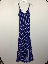 Calvin Klein Women Sleeveless Maxi Dress Size 4 Blue Rayon Blend B305 -21