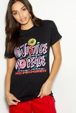 Rue 21 Womens No Justice, No Peace Shirt New Regular & Plus Sizes
