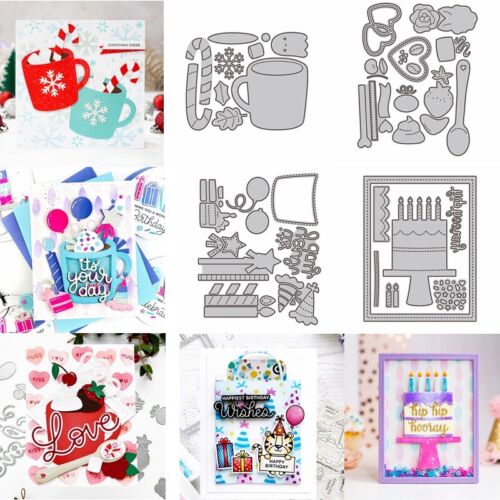 Birthday Cake Metal Cutting Dies Stencils For DIY Scrapbooking Album Craft Cards - Picture 1 of 23