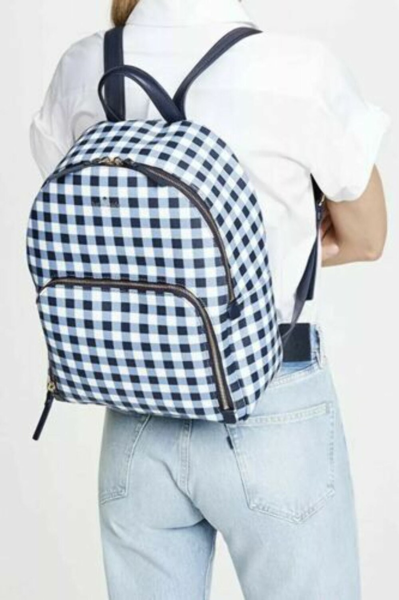 Kate Spade Hyde Lane  Blue Gingham Print Coated Canvas Women\'s Backpack $_57.JPG?set_id=880000500F main image 3