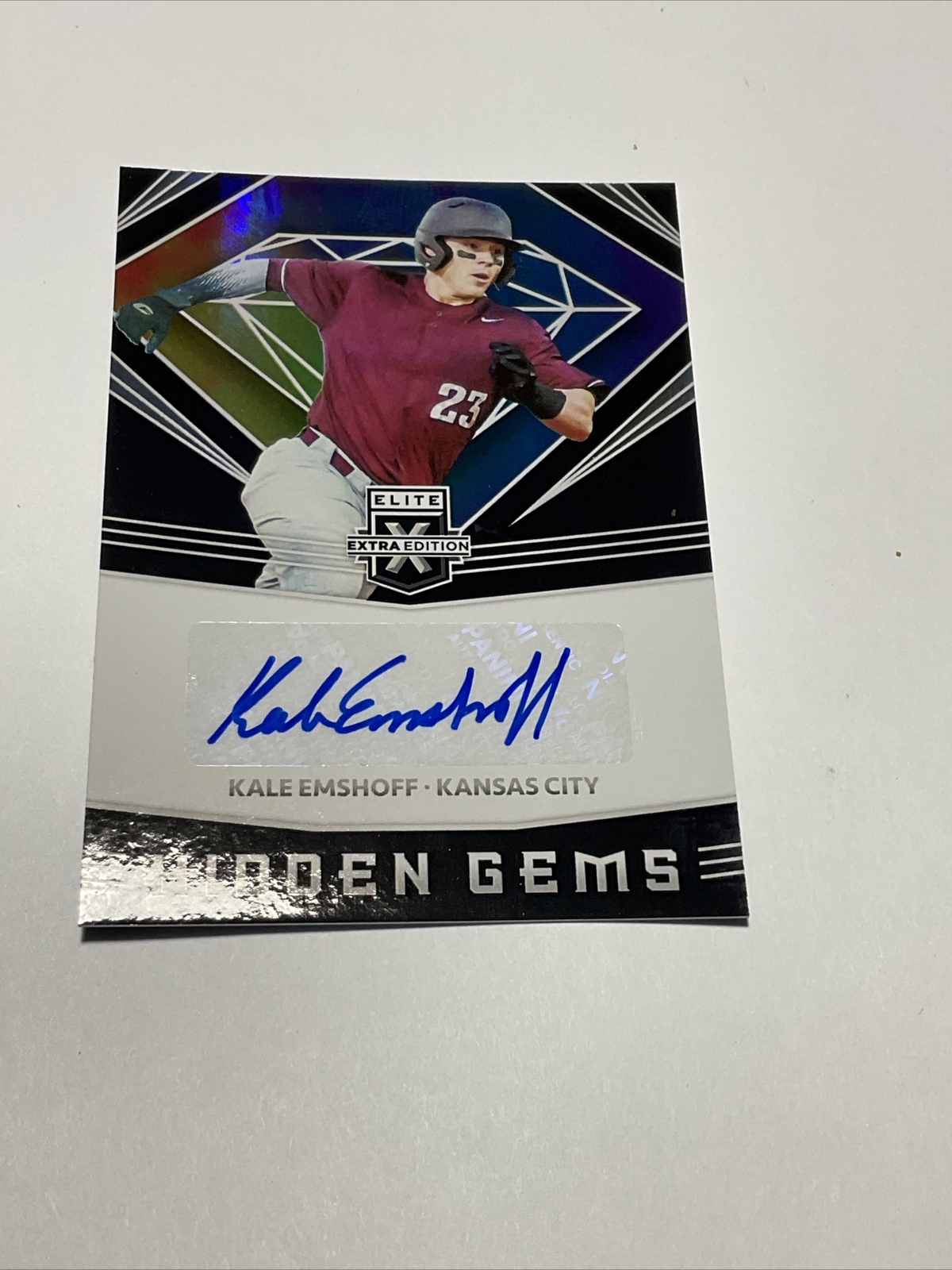 Kale Emshoff 2020 Elite Extra Edition Hidden Gems Auto Kansas City