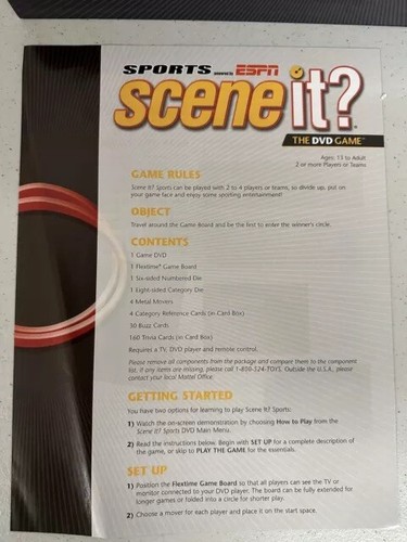 Scene It Sports Trivia DVD Game ESPN 2005 collectible - Picture 2 of 4