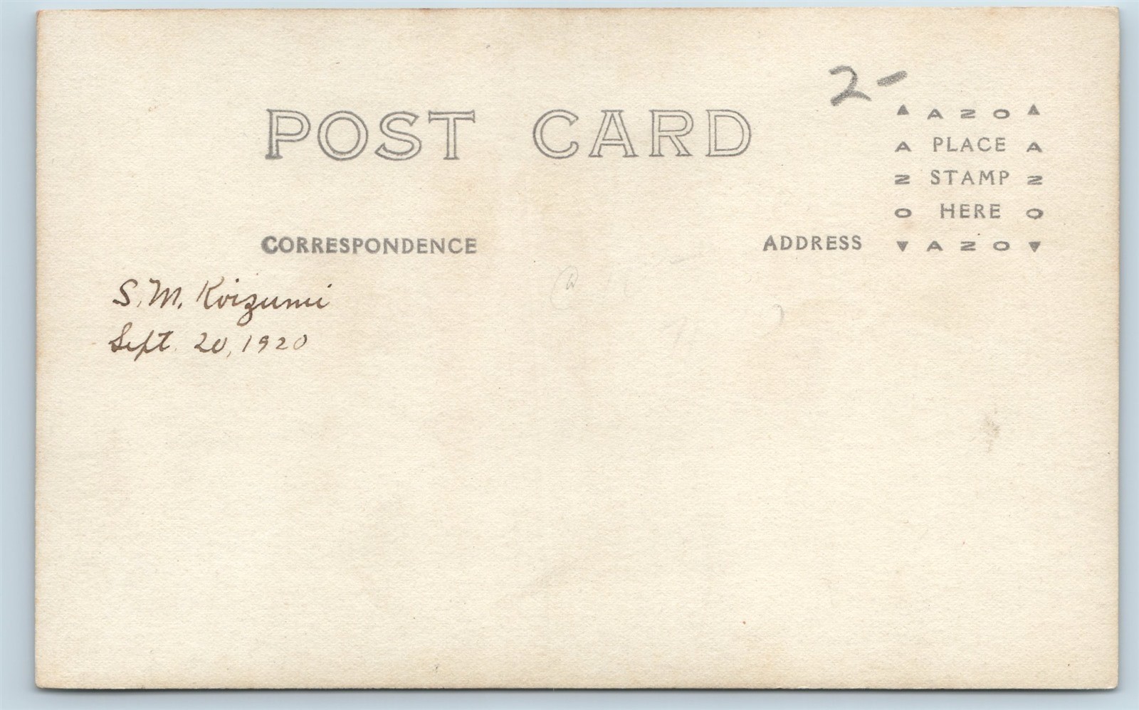 Postcard Japan Actor S.M. Koizumi 1920s RPPC Real Photo M03