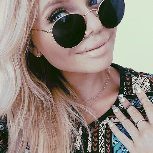 Aviator Sunglasses Round Oval Sunglasses 70s Vintage Small Metal - Main Image