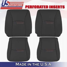 2004 to 2007 For Toyota Highlander Front Set Tops & Bottoms Leather Cover Black
