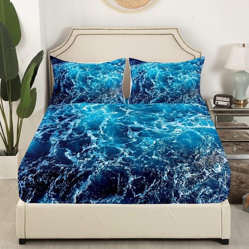 Distinctive Ocean-Themed Twin Bed Sheets with 1 Pillowcase - Perfect for Summer - Picture 6 of 8