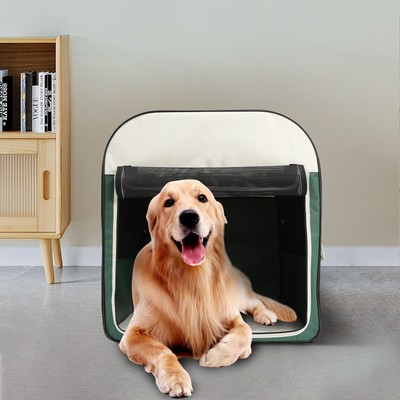 36'' Dog Cage Crate Kennel Pet Cat Cage Crate Travel Folding Carrier Crate Green