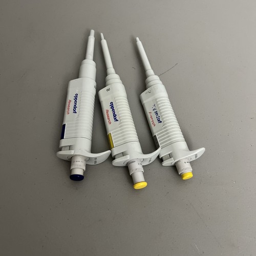 Juego de 3 Pipetas Eppendorf Research 20.200.1000uL Pipetman Pipettor - Trabajo probado - Imagen 7 de 9