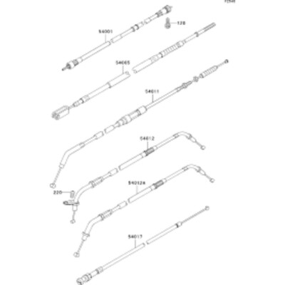 Kawasaki VULCAN 800 OEM Brake Cable 54005-1182 | Rear | Japan