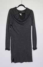 STANDARD JAMES PERSE Dark Gray Heather Cowl Neck Knit Stretch Dress Sz 3 Large