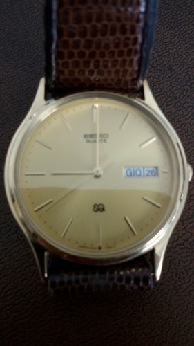 orologio anni 80 seiko quartz SQ 5H23-7B00 quadrante dorato cinturino pelle  | eBay