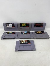 SNES Super Nintendo Lot Of 7 Fifa Pool Mario Paint Scope Vegas Bass Tennis