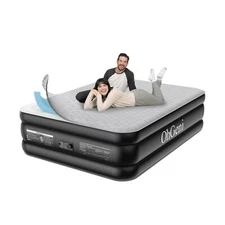 OhGeni Queen Air Mattress with Built in Pump, 18" Raised Inflatable Bed, Silk...