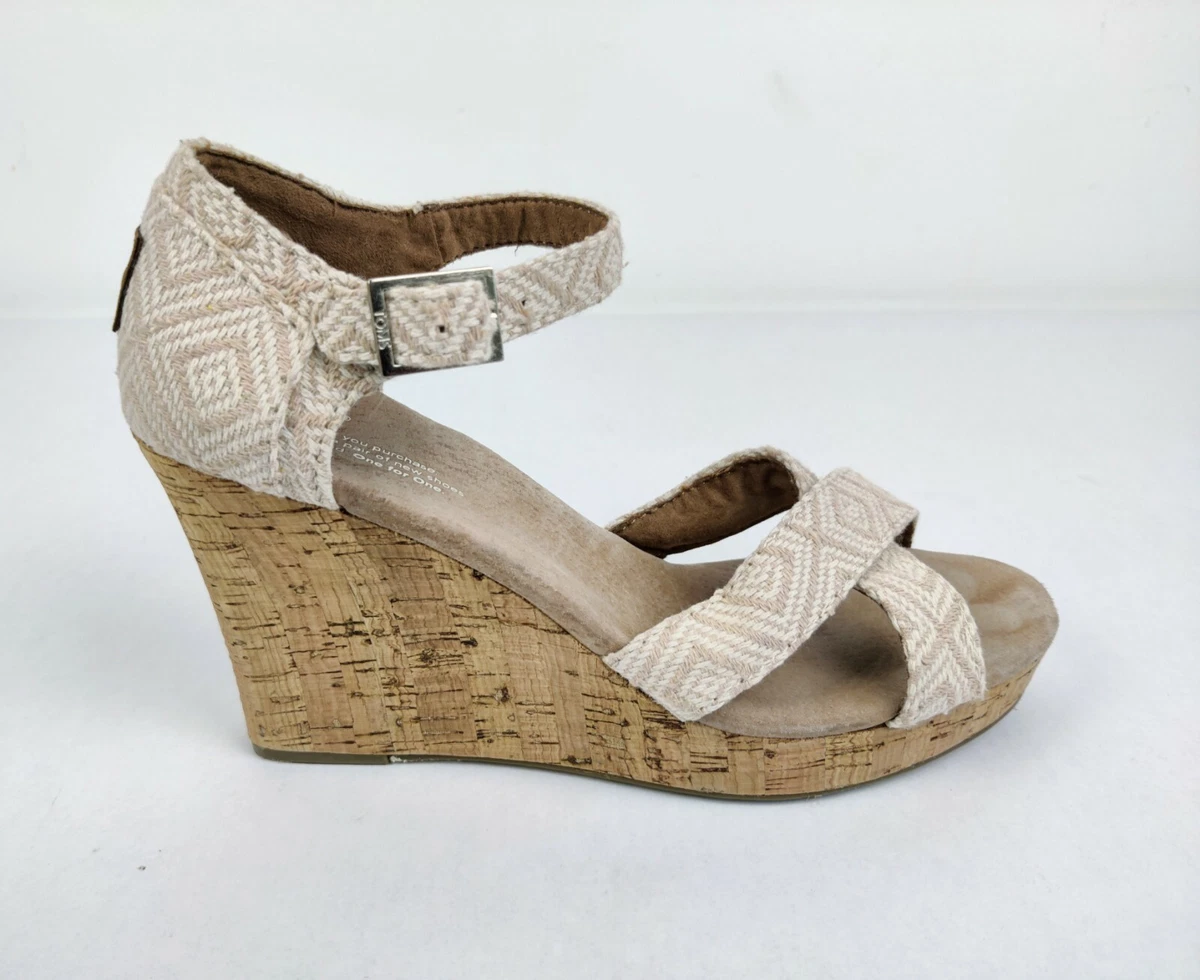 Toms sienna cork wedge sandal sale